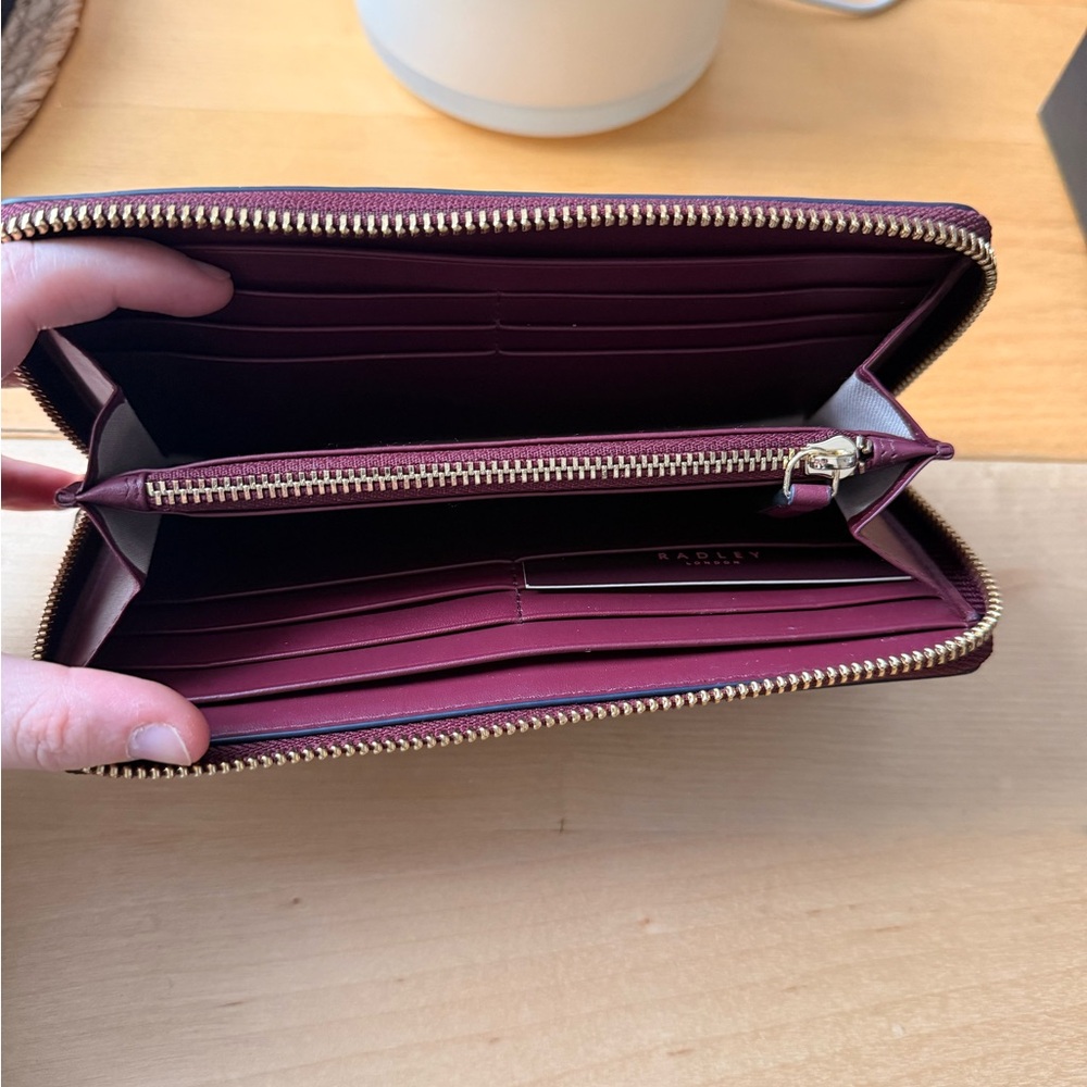Radley Burgundy Wallet with Floral and Animal Design - Picture 2 of 3